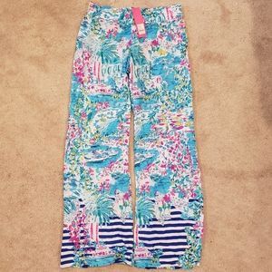 Tropical print palazzo pant